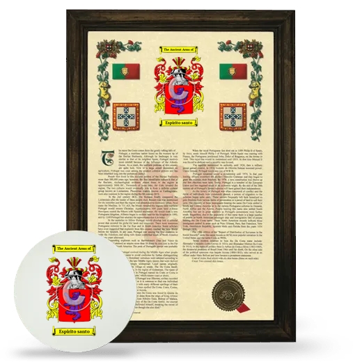 Espirito santo Framed Armorial History and Mouse Pad - Brown